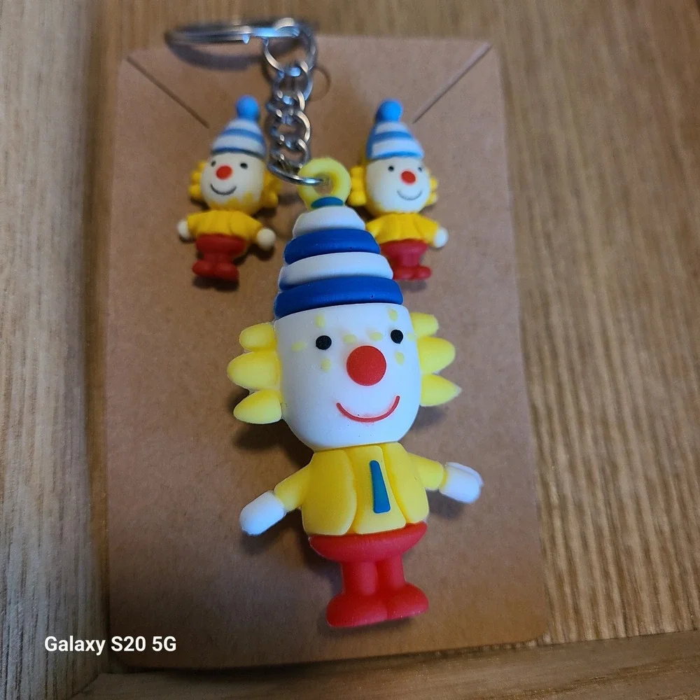 Handmade Clown‎ Earrings and Keychain Set Kids Jewelry Fun Novelty Cute